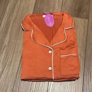 Xhilaration Orange Pajama Set with White Piping